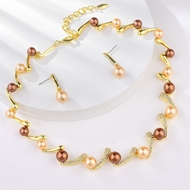 Picture of Nice Artificial Pearl White 2 Piece Jewelry Set