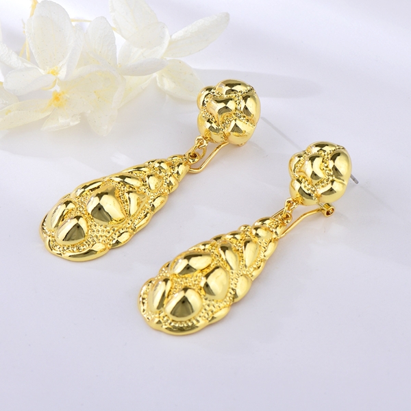 Picture of Dubai Gold Plated Dangle Earrings with Fast Delivery