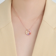 Picture of Hypoallergenic Rose Gold Plated Colorful Pendant Necklace