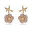 Show details for Fashion Cubic Zirconia Pink Dangle Earrings