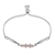 Picture of High End Cubic Zirconia Platinum Plated Adjustable Bracelet