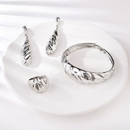 Picture of Unique Big Platinum Plated 3 Piece Jewelry Set