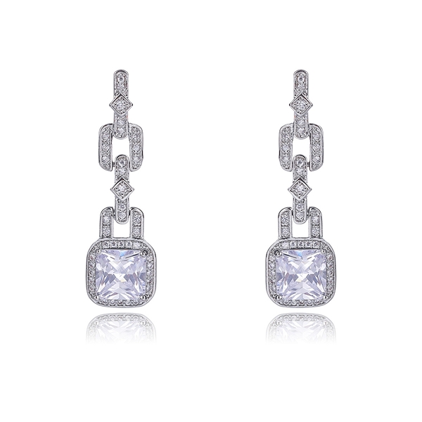 Picture of Luxury Platinum Plated Dangle Earrings with Fast Delivery