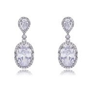 Picture of Hypoallergenic Platinum Plated Big Dangle Earrings with Easy Return