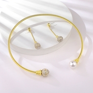 Show details for Dubai White Necklace and Earring Set with Beautiful Craftmanship