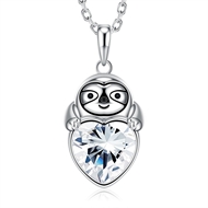 Picture of 925 Sterling Silver Cubic Zirconia Pendant Necklace Shopping