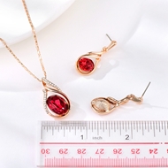 Picture of Brand New Rose Gold Plated Crystal Fashion Jewelry Sets