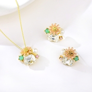 Picture of Classic Flowers & Plants Necklace And Earring Sets 2YJ053594S