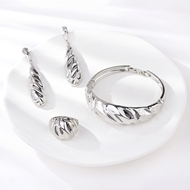 Picture of Unique Big Platinum Plated 3 Piece Jewelry Set