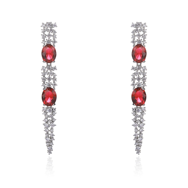 Picture of Featured Red Big Dangle Earrings with Full Guarantee