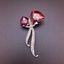 Show details for Delicate Swarovski Element Red Brooche