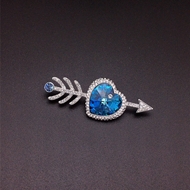 Show details for Attractive Blue Platinum Plated Brooche with Wow Elements Show details for Attractive Blue Platinum Plated Brooche with Wow Elements