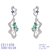 Picture of Trendy White Platinum Plated Dangle Earrings with No-Risk Refund