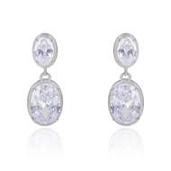 Picture of Big Platinum Plated Dangle Earrings with Fast Shipping