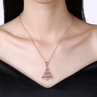 Picture of Unique Cubic Zirconia Rose Gold Plated  Necklace