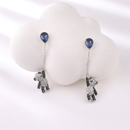 Show details for Staple Swarovski Element Platinum Plated Dangle Earrings Show details for Staple Swarovski Element Platinum Plated Dangle Earrings