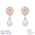 Picture of Low Cost Gold Plated White Dangle Earrings with Low Cost