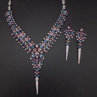 Show details for Zinc Alloy Platinum Plated 2 Piece Jewelry Set in Exclusive Design Show details for Zinc Alloy Platinum Plated 2 Piece Jewelry Set in Exclusive Design