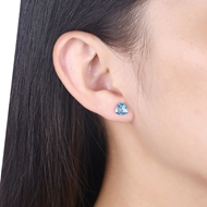 Picture of Brand New Blue Cubic Zirconia Stud Earrings with SGS/ISO Certification