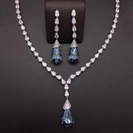 Show details for Cheap Platinum Plated Blue 2 Piece Jewelry Set for Ladies Show details for Cheap Platinum Plated Blue 2 Piece Jewelry Set for Ladies