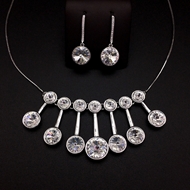 Show details for Platinum Plated White 2 Piece Jewelry Set with Low MOQ Show details for Platinum Plated White 2 Piece Jewelry Set with Low MOQ