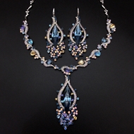 Show details for Inexpensive Platinum Plated Blue 2 Piece Jewelry Set in Flattering Style Show details for Inexpensive Platinum Plated Blue 2 Piece Jewelry Set in Flattering Style