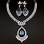 Show details for Wholesale Platinum Plated Blue 2 Piece Jewelry Set with No-Risk Return