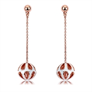 Picture of Fast Selling White Rose Gold Plated Dangle Earrings For Your Occasions