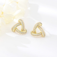 Picture of Great Artificial Crystal White Stud Earrings