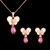 Picture of Charming Pink Artificial Crystal 2 Piece Jewelry Set As a Gift