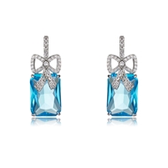 Picture of Good Quality Cubic Zirconia Platinum Plated Dangle Earrings