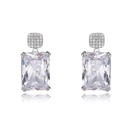 Picture of Luxury Platinum Plated Dangle Earrings with Beautiful Craftmanship