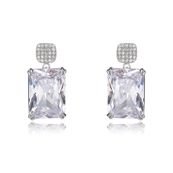 Picture of Luxury Platinum Plated Dangle Earrings with Beautiful Craftmanship