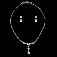 Show details for Attractive White Cubic Zirconia 2 Piece Jewelry Set Best Price Show details for Attractive White Cubic Zirconia 2 Piece Jewelry Set Best Price