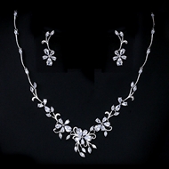 Show details for Unusual Big Platinum Plated 2 Piece Jewelry Set Show details for Unusual Big Platinum Plated 2 Piece Jewelry Set