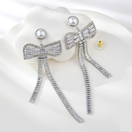 Show details for Charming White Cubic Zirconia Dangle Earrings As a Gift Show details for Charming White Cubic Zirconia Dangle Earrings As a Gift
