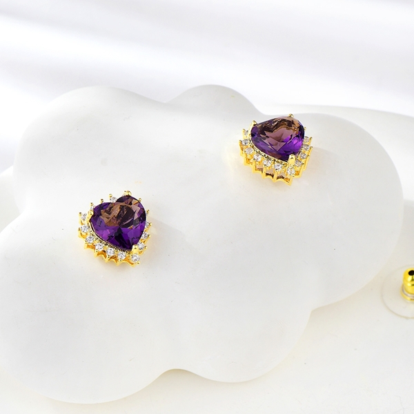 Picture of Low Price Gold Plated Cubic Zirconia Stud Earrings from Trust-worthy Supplier