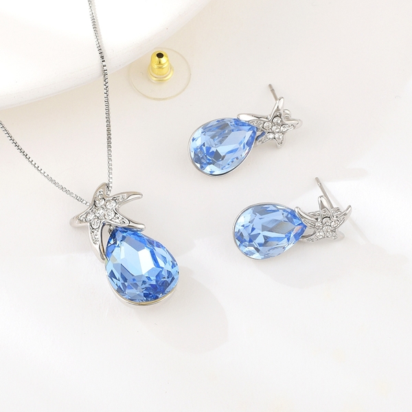 Picture of Most Popular Artificial Crystal Zinc Alloy 2 Piece Jewelry Set