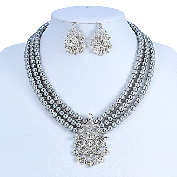 Picture of Origninal Big Cubic Zirconia 2 Piece Jewelry Set