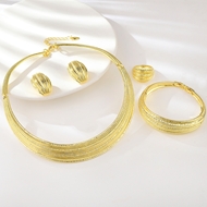 Show details for Attractive Gold Plated Big 4 Piece Jewelry Set with Unbeatable Quality