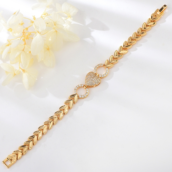 Picture of Unique Cubic Zirconia Gold Plated Fashion Bracelet