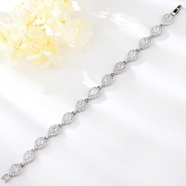 Picture of Best Cubic Zirconia Platinum Plated Fashion Bracelet