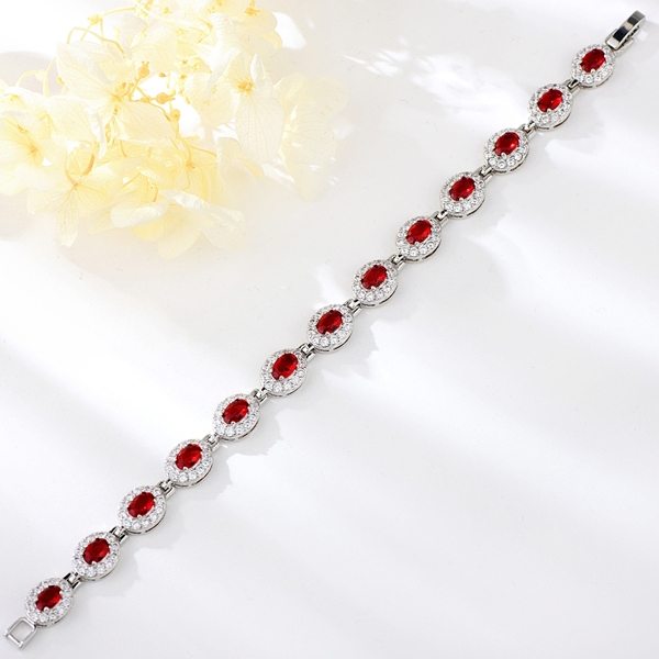 Picture of Recommended Red Cubic Zirconia Fashion Bracelet from Top Designer