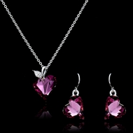 Picture of Top-A Wine Red Swarovski Element 2 Pieces Jewelry Sets