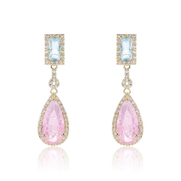 Picture of Great Value Pink Big Dangle Earrings with Full Guarantee