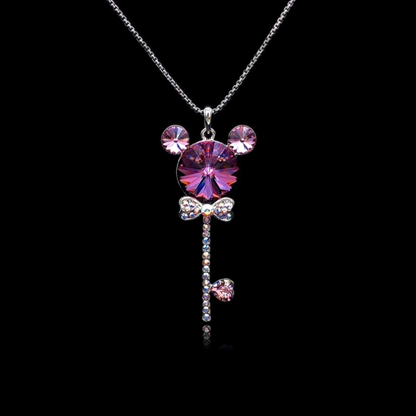 Picture of Popular Swarovski Element Zinc Alloy Pendant Necklace