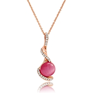 Picture of Hot Selling Pink Rose Gold Plated Pendant Necklace for Her