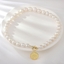 Show details for Unusual Small White Short Chain Necklace