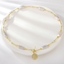 Show details for Filigree Small fresh water pearl Short Chain Necklace