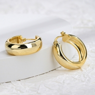 Picture of New Season Gold Plated Copper or Brass Small Hoop Earrings with SGS/ISO Certification